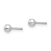 Black Bow Jewelry 14k White Gold 3mm Polished Ball Silicone Push Back Stud Earrings - 2 of 4