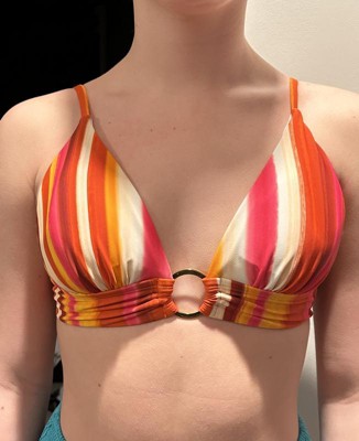 Iridescent orange stripe triangle bra, Everyday Sunday, Triangle Bikini  Tops for Women
