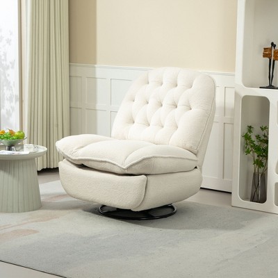 NicBex Chenille Glider Rocking Chair,Upholstered Swivel Recliner Chairs with High Backrest,Adjustable Cozy Rocking Chair,Nursing Chair for Bedroom