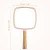 Unique Bargains Square Portable Handheld Wood Handle Vanity Cosmetic Makeup Mirror 1 Pc - 4 of 4