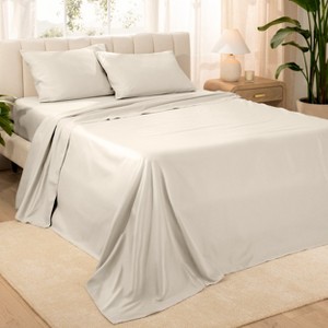 400 Thread Count Organic Cotton Sateen Bed Sheet Set by Bare Home - 1 of 4