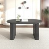 63"–78" Oval Extendable Dining Table for 4–8, Sleek Kitchen Table, Modern Dining Room Table with Double Pedestal Base - The Pop Home - 3 of 4