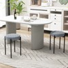 Costway Bar Stools Set of 4 Home Upholstered Stools with Metal Legs & Anti-slip Foot Pads Dark Grey/Light Grey/Beige - 2 of 4