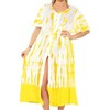 LA LEELA Women's Vacation Wear Casual Short Sundress Summer Vacation Loose Tunics House Wear Beach Dresses 12-16 White, Tie Dye Design - 2 of 4