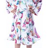 Mattel Girls' Barbie Fantasy Mermaid Fairy Rainbow Ruffled Bathrobe Robe White - 3 of 4