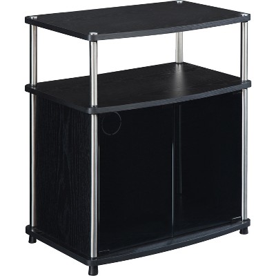 TV Stand for TVs up to 25" with Glass Cabinet Black - Breighton Home