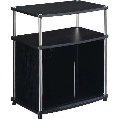 Adjustable Storage Tv Stand For Tvs Up To 50 Black Wood Grain Finish -  Room Essentials™ : Target