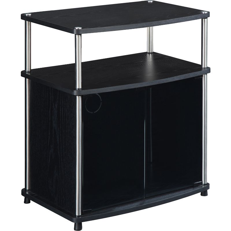 Designs2Go TV Stand for TVs up to 25" with Black Glass Storage Cabinet and Shelf - Breighton Home, 1 of 4