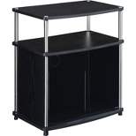Designs2Go TV Stand for TVs up to 25" with Black Glass Storage Cabinet and Shelf - Breighton Home
