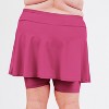 Calypsa Women's Plus Size Flared Mid-Thigh Swim Skirt With Bike Shorts - 2 of 4