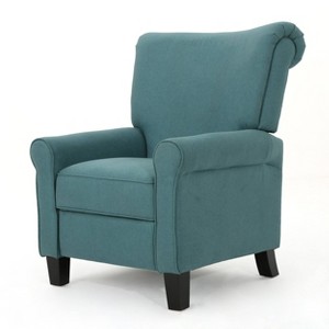 Thalia Traditional Fabric Recliner Dark Teal - Christopher Knight Home: Upholstered Polyester Chair, 90 Day Warranty - 1 of 4