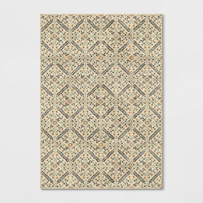 7'x10' Oxon Floral Mosaic Woven Area Rug Beige - Threshold™