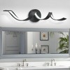 LLHZSY Modern Spiral Design LED Bathroom Vanity Light Dimmable Wall Light - 23 3/5 Inch - Black - 2 of 4