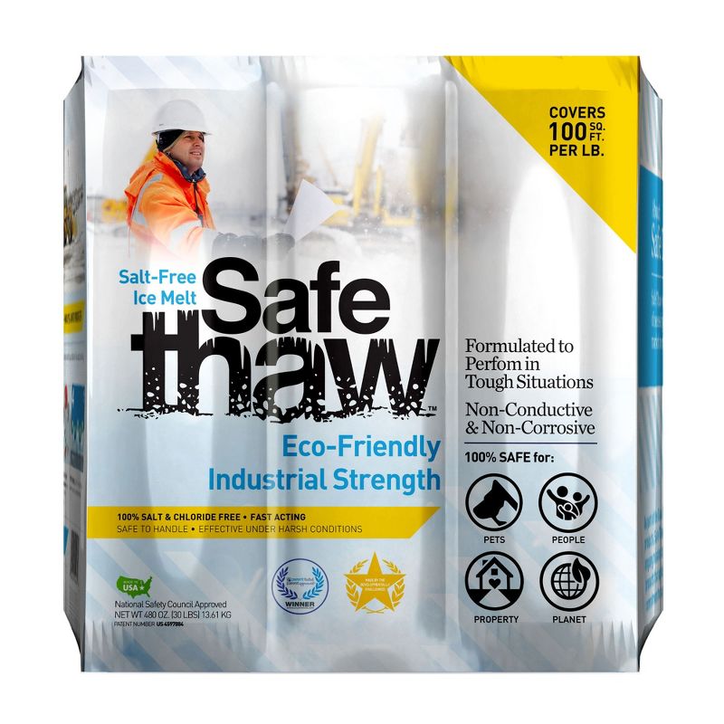 Safe Thaw Industrial Strength Salt Free Pet Safe Snow Ice Melter and Traction Agent for Concrete, Asphalt, and More, 1 of 7