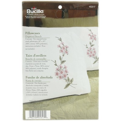 Bucilla Stamped Embroidery Pillowcase Pair 20"X30"-Dogwood Branch