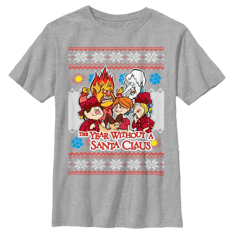 Boy's The Year Without a Santa Claus Christmas Sweater T-Shirt, 1 of 6