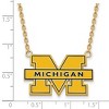 Black Bow Jewelry 14k Yellow Gold Plated Sterling Silver Michigan Wolverines NCAA Necklace 18 Inch - 3 of 4