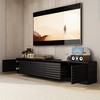 Famapy Modern Wave Pattern Black TV Console Up To 85" TVs Multifunctional Storage Cable Management - 2 of 4