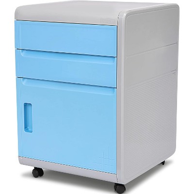 Mobile File Cabinet with Locking Compartments for Office Organization, Letter-Size File Frame, Swivel Casters