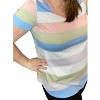 Women's Pastel Striped V-Neck Tee - honeyme - 2 of 2