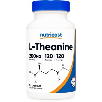 Nutricost - L-Theanine Capsules (120 Capsules / 200 mg L-Theanine Per Serving) | L-Theanine Supplement / Supports a Calm and Focused State - Non-GMO, Gluten Free