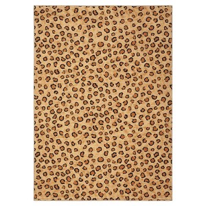 Leopard 8x10 Rug - Washable Animal Print Rug, Large Living Room Carpet, Soft Non-Slip Surface, Non-Shedding Brown Carpet, Ideal for Office Dormitory - 1 of 4