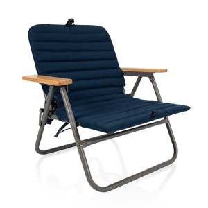 Oniva Descanso Padded Portable Outdoor Beach Chair - Navy Blue - 1 of 4