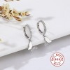Dainty Huggie Hoop Earrings with Dangle for Women Girls, 925 Sterling Silver Small Huggie Earring with Drop Charm for Everyday - 4 of 4