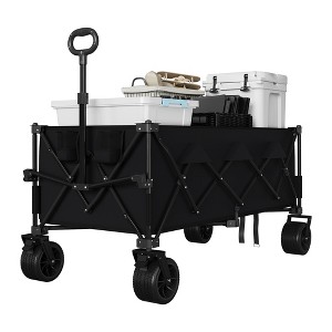 Wagon Cart Foldable with 460lbs Weight Capacity, Heavy Duty 360L Folding Utility Garden Cart for Beach, Camping, Outdoor - 1 of 4