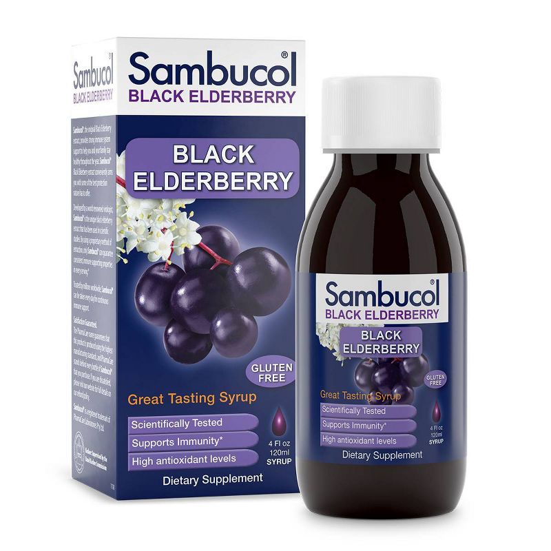 Sambucol Black Elderberry Vegan Immune Support Syrup - 4 fl oz, 1 of 11