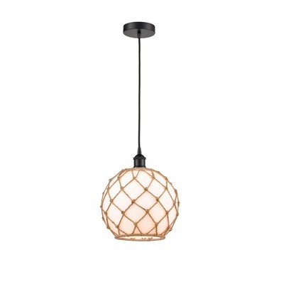 Farmhouse Rope - 1 Light Mini Pendant In Industrial Style-12.75 Inches Tall and 10 Inches Wide
