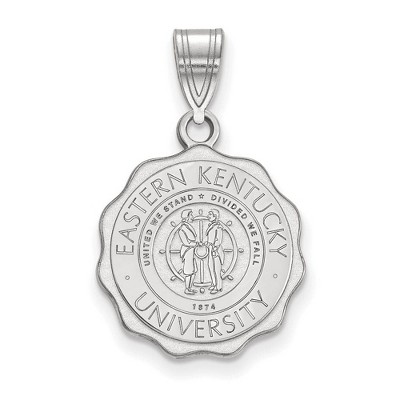 Black Bow Jewelry Sterling Silver Eastern Kentucky Colonels NCAA Medium Pendant
