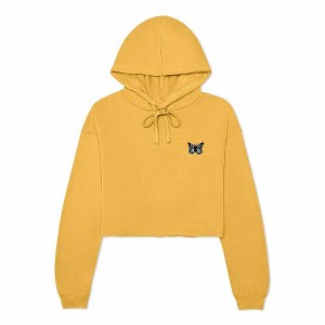Dalix Butterfly Embroidered Fleece Cropped Hoodie Pullover Relaxed Fit Womens - 1 of 4