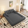 KTMBDW Folding Sofa Bed, Convertible Sleeper Chair with Pilow, 3 in 1 Teddy Loveseat Sofa Human Dog Bed Floor Couch for Living Room Bedroom - 3 of 4