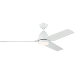 54" Kichler Fit White LED Outdoor Ceiling Fan with Remote - 1 of 2