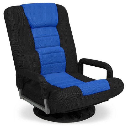 Comfortable Floor Gaming Chair with Adjustable Backrest and Folding Design  - Perfect for Gaming, Reading, and Watching TV - Navy Blue