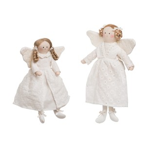 Gallerie II Cottage Angel Set of 2 Christmas Holiday Xmas Soft Figure Decor Decoration - 1 of 2