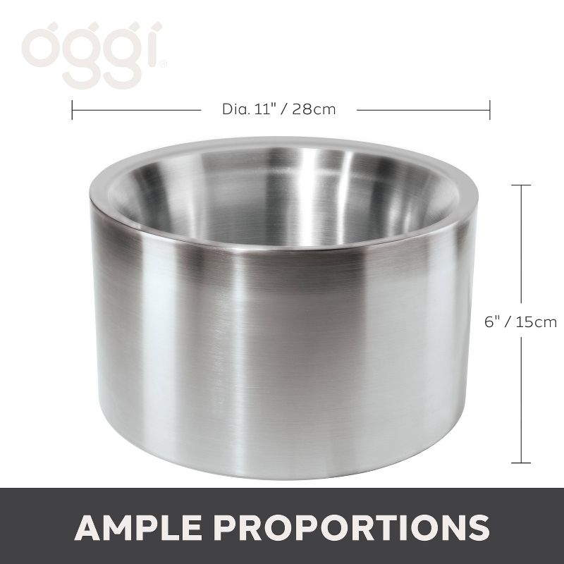 Oggi 11&#34; diameter x 6&#34; High Stainless Steel Party Tub - Silver, 2 of 6