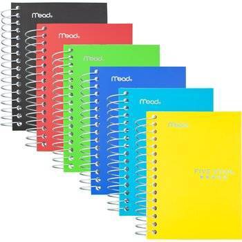 Spiral Notebook 1 Subject College Ruled Solid  3.5"x 5.5" (Colors May Vary) - Five Star