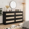 Garvee Rattan 6 Drawer Dresser, Modern Farmhouse Storage Chest with Natural Rattan Panels, Compact Organizer for Bedroom, Entryway, Nursery - 4 of 4
