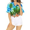 HAPPY BAY Hawaiian Shirts Womens Casual Summer Beach Party Tropical Colorful Tops Blouses Short Sleeve Dress Shirts Dresses for Women - 2 of 4