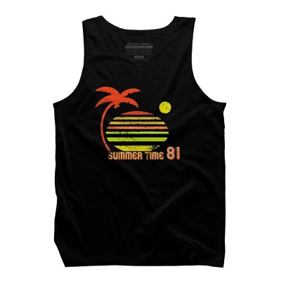 Men's Design By Humans Retro Summer Time Sunset 81 By astrofire Tank Top