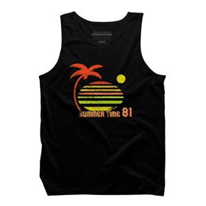 Men's Design By Humans Retro Summer Time Sunset 81 By astrofire Tank Top - 1 of 2