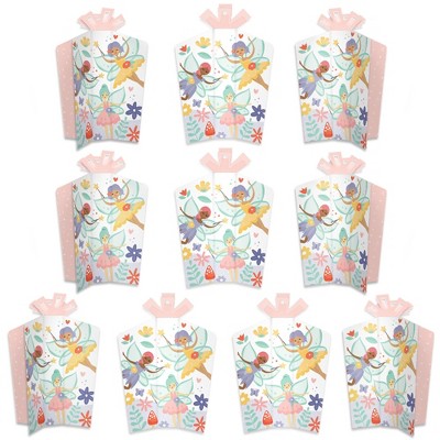 Big Dot of Happiness Let's Be Fairies - Table Decorations - Fairy Garden Birthday Party Fold and Flare Centerpieces - 10 Count