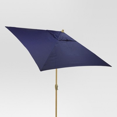 6.5' Square Umbrella - Navy - Light Wood Finish - Threshold™