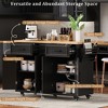 NicBex Rubber Wood Kitchen Island with Drop Leaf & Power Outlet,Rolling Kitchen Cart with Wheels & Drawers,Storage Cabinet Folding Dining Table - 3 of 4