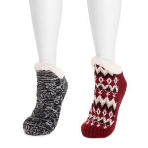 MUK LUKS Women's Shortie Cabin Sock (2 Pair Pack) - 1 of 2