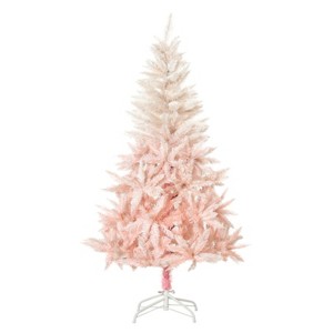 SEVOBAL 5ft Pink Christmas Tree Easy-Setup Lush Sweet Xmas Tree Full Artificial Holiday Decoration Indoor Child Safe Kids Sturdy, Pink, 20"*18"*59" - 1 of 4