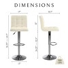 FURNIinspire Counter and Bar Stools 2 Pieces High Chair Bar Stools Counter Bar Stools Barstools for Kitchen Counter, White, 17.32"*20.08"*37.01" - 3 of 4