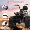 Red 24V Kids Ride On ATV 4WD Electric Quad Vehicle With Dual Motors Large Battery Bluetooth Music Led Lights Full Metal Suspension Eva Tires And Adju - 3 of 4